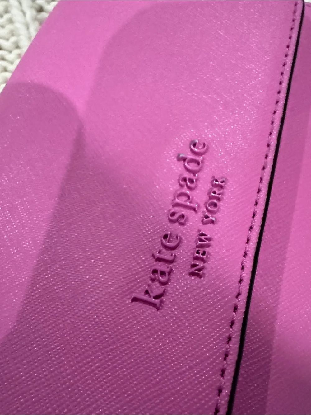 kate spade hot pink leather crossbody wallet EUC CLEAN